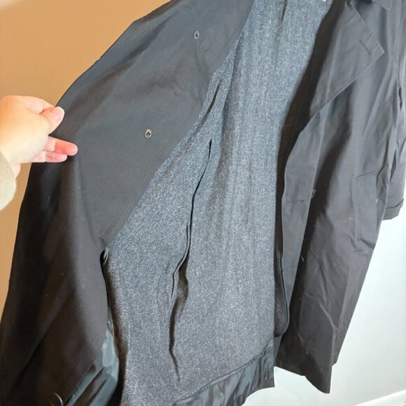 Vintage black removable lining trench coat jacket - Picture 4 of 8